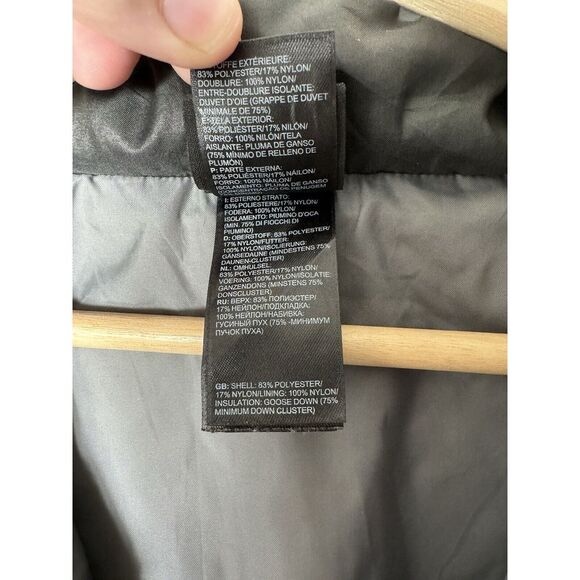 North Face 550 Goose Down puffer jacket womens medium Shiny Black Quilted Warm - Picture 7 of 7